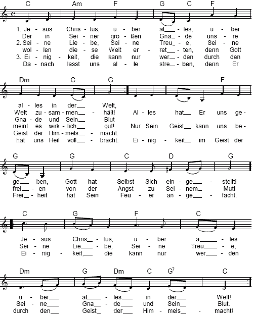 Jesus Christus über alles (zur Melodie der deutschen Nationalhymne)