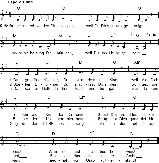 Jesus, wir wollen Dir singen (Neufassung)