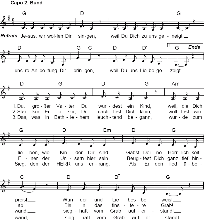 Jesus, wir wollen Dir singen (Neufassung)